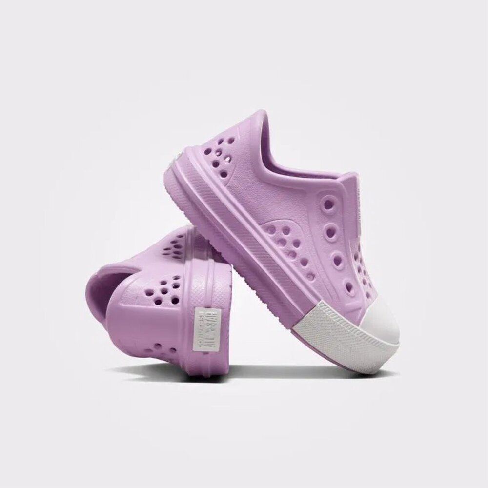 Converse Girl's‎ Lavender White All Star Rubber Slip-On Water Sneaker Size 6